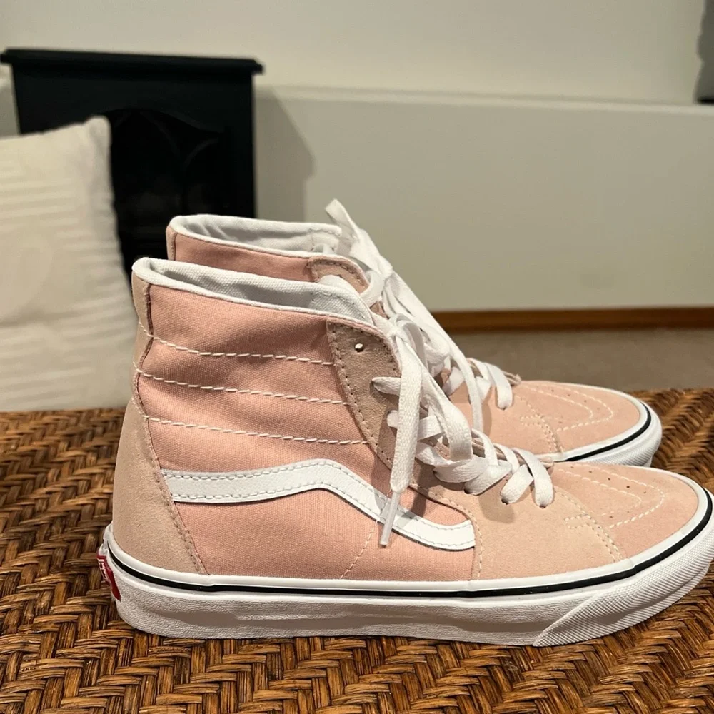 Vans Sk8-Hi Skate Shoes Sneakers Tapered Athletic Rose White Womens 9 Mens 7.5